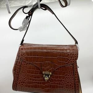 Patricia Nash Crossbody Leather Ashmore Satchel British Tan Croco Purse